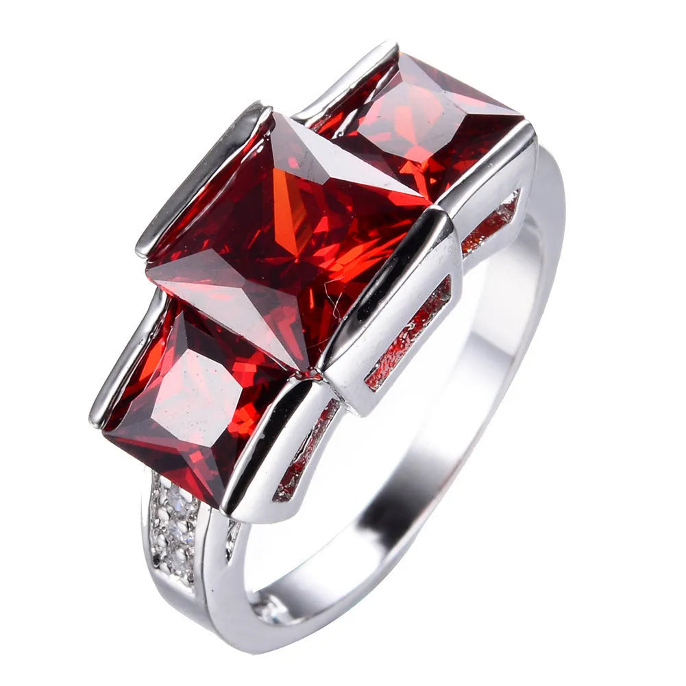 Women's copper ring with electroplated geometric design in multiple colour options