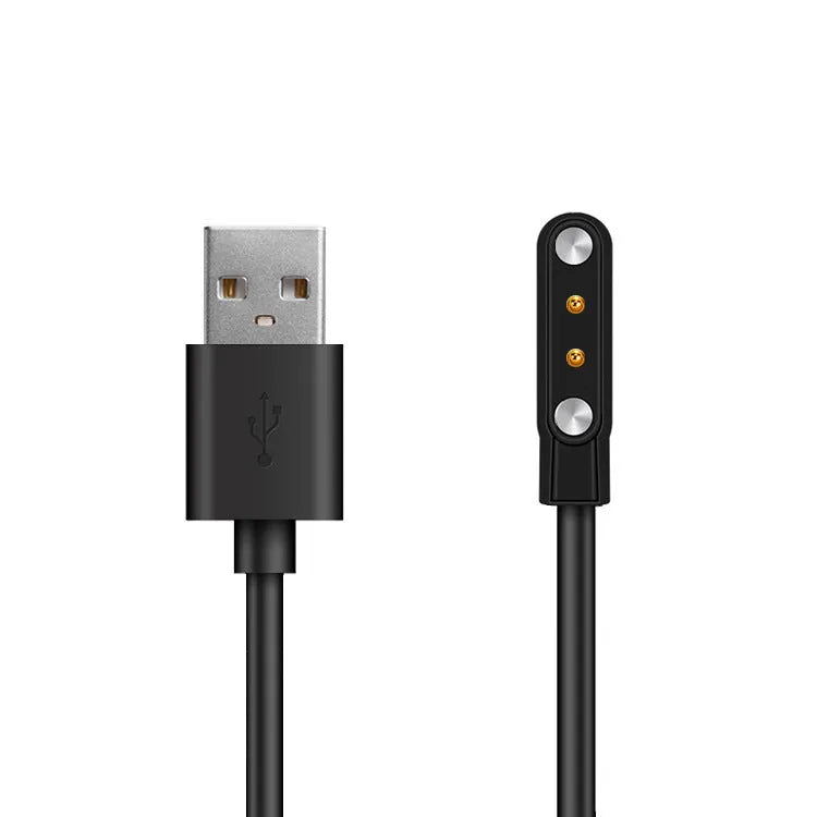 Black smart watch magnetic USB fast charger with 60cm or 100cm cable on a desk