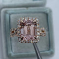 Geometric rose gold alloy ring showing electroplated finish and contemporary design