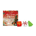 Christmas Bath Bomb Set with gift box, snowflake, and Christmas tree shaped fizzing bombs in a festive box