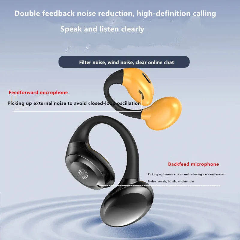Bluetooth wireless headset ear-mounted style in black for sports and business use