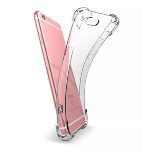 Transparent TPU shockproof back cover case for iPhone on a table
