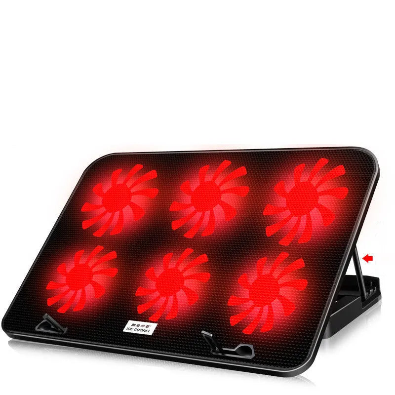 A9 Laptop Cooler with six fans on alloy platform, 360x255x27mm, black regular version