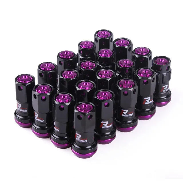Forged aluminium wheel hub nuts in multiple colours with M12 thread for universal vehicle fitment