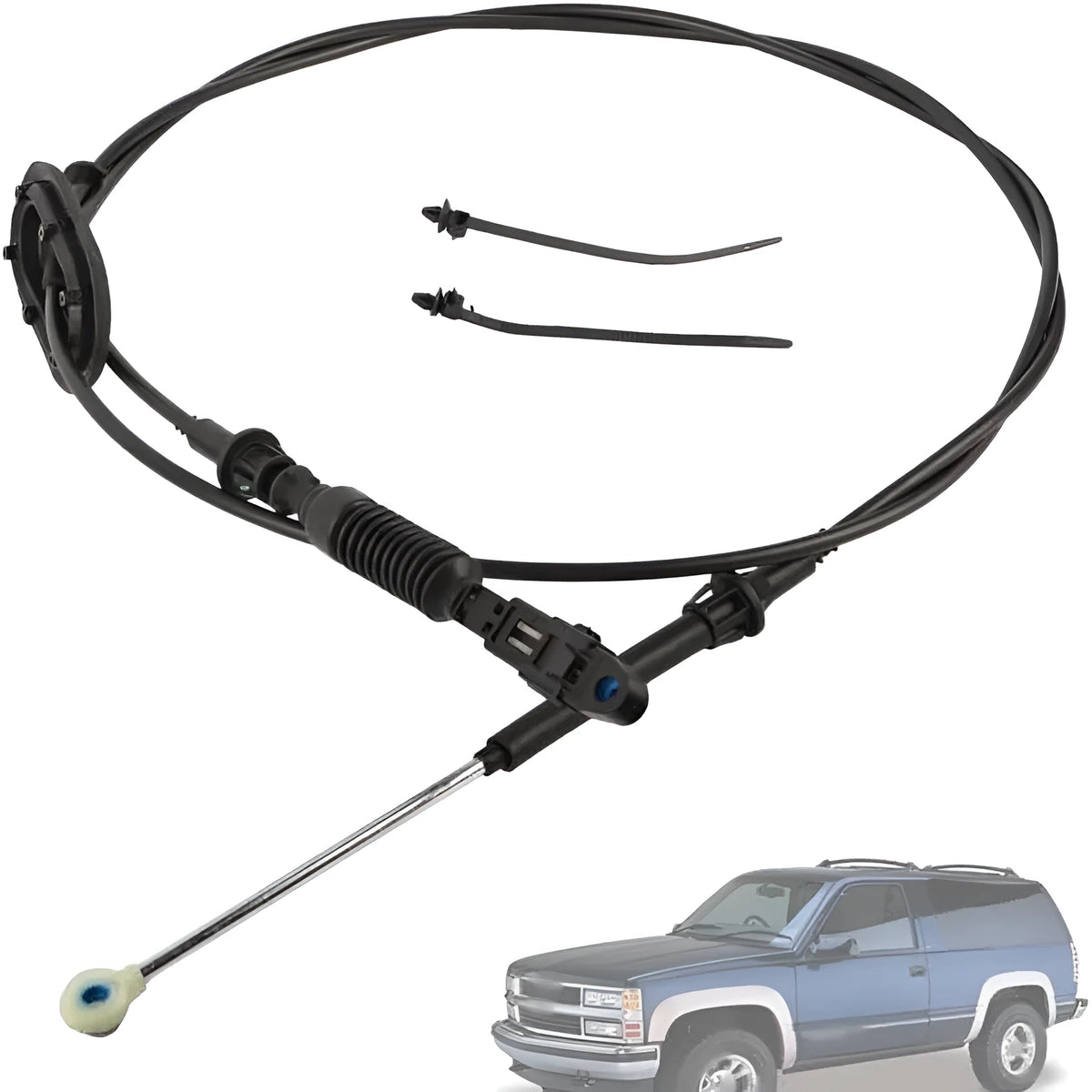 Gear selector cable 15037353 black 41cm length on white background