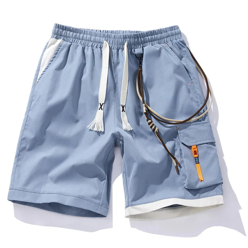 Men's loose-fit bamboo fibre sports shorts in coffee colour, showing high waist and cropped straight-leg design.