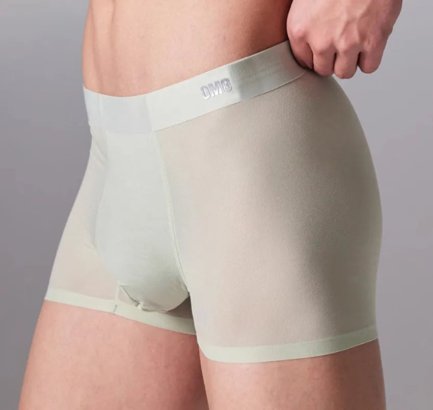 Lightweight seamless antibacterial sports underwear for men in large sizes, shown in multiple colour options.