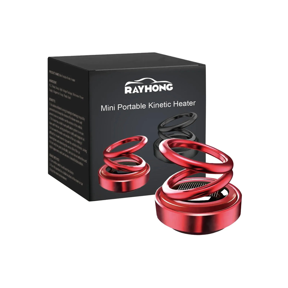 Portable miniature vibration radiator in black or red colour measuring 5.1cm by 6cm with open lid showing fragrant tablet compartment