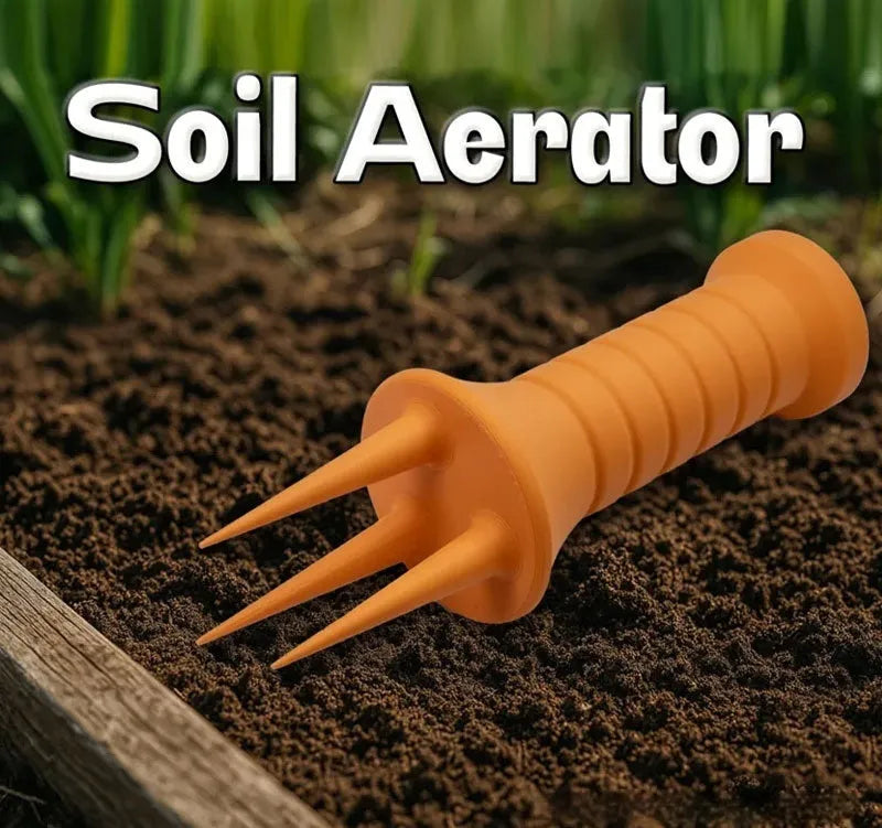Home gardening plastic soil aerator in two sizes for pot and bed aeration