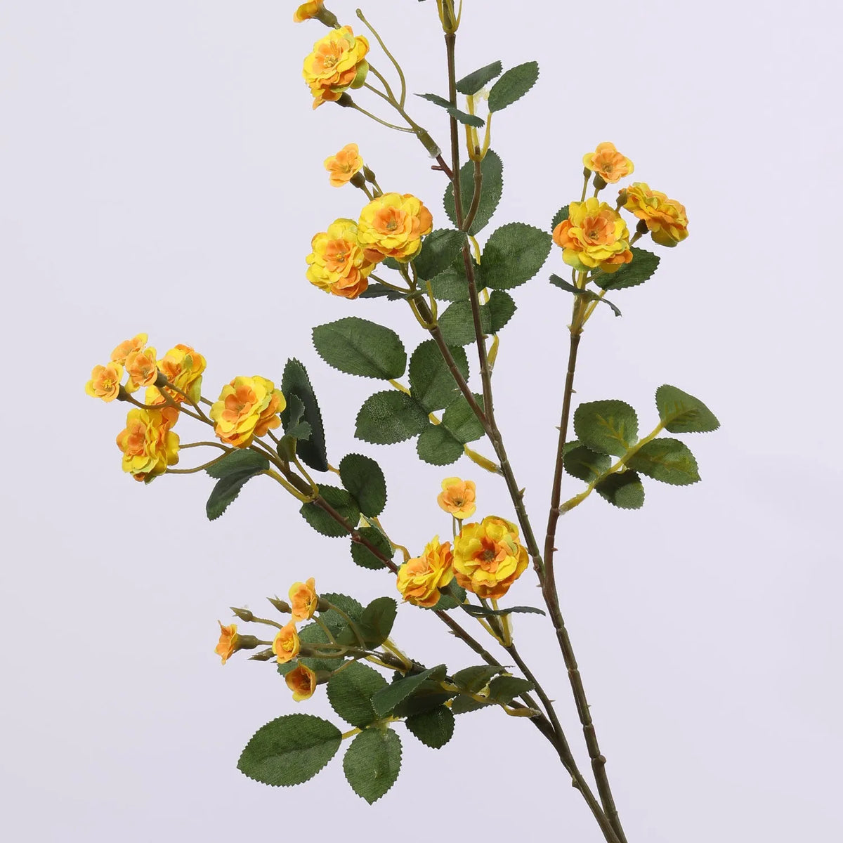 Artificial multi-head small rose ornament in silk fabric, available in five colours for wedding and photography use