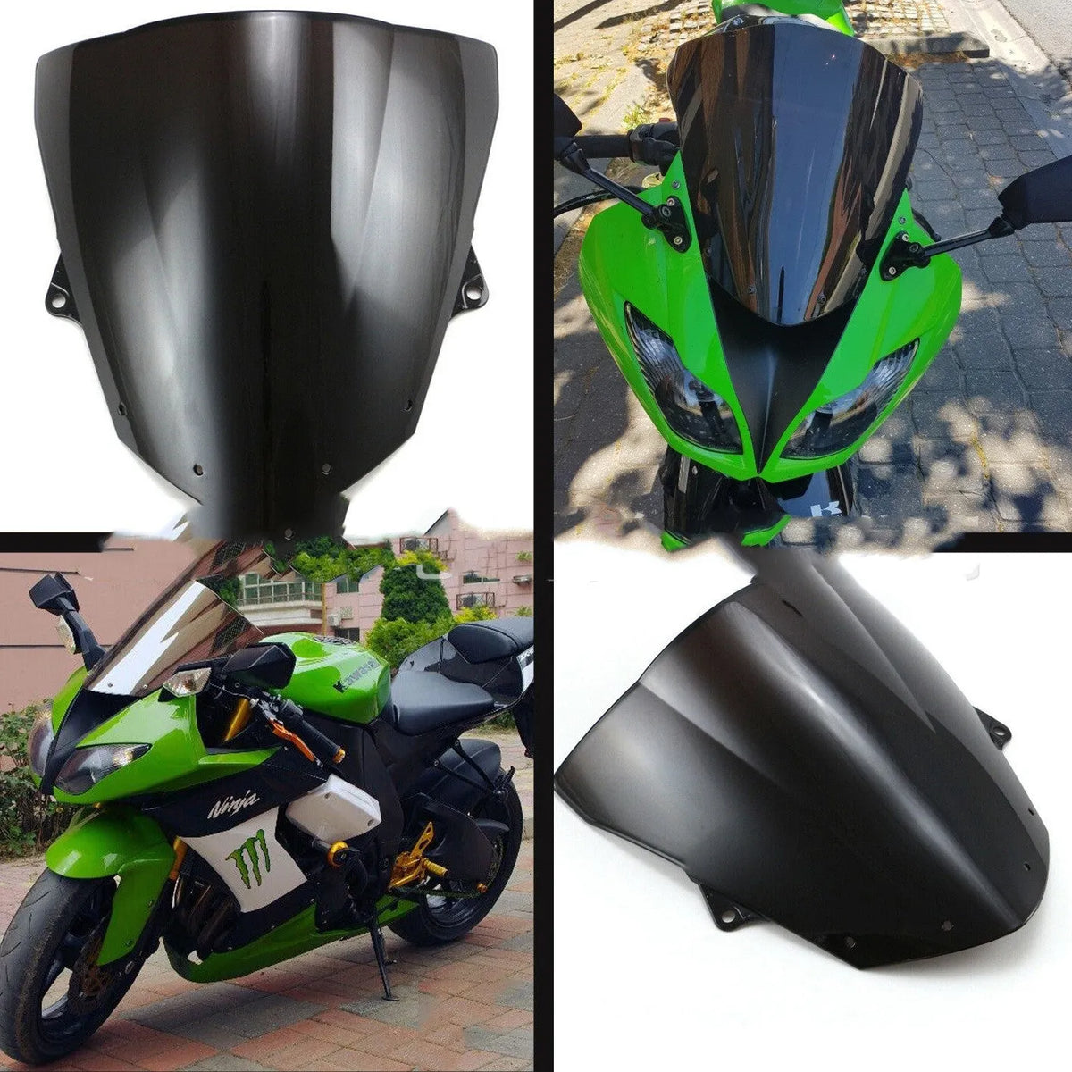 Kawasaki motorcycle windscreen replacement in blue or brown tint for ZX-6R and ZX-10R models