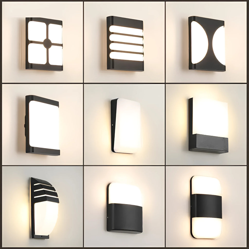 Waterproof LED wall lamp with aluminum shell, 15W warm light, 220x80x75mm, for balcony and stair outdoor lighting