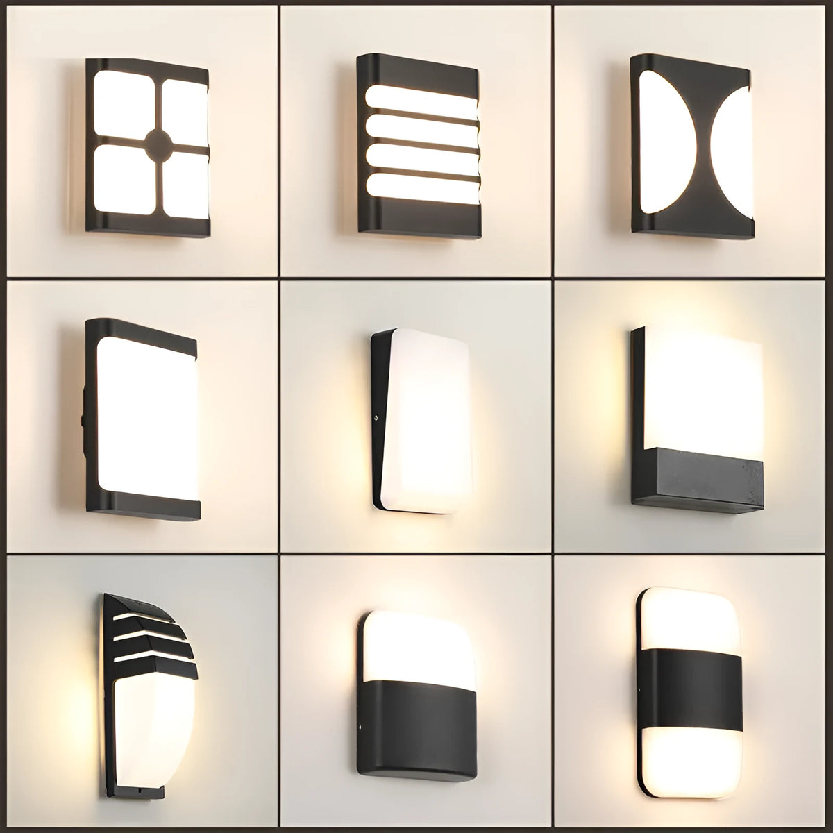 Waterproof LED wall lamp with aluminum shell, 15W warm light, 220x80x75mm, for balcony and stair outdoor lighting