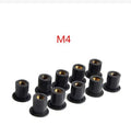 Black rubber brass nut expansion fasteners for motorcycle windshield installation in M4 M5 M6 sizes
