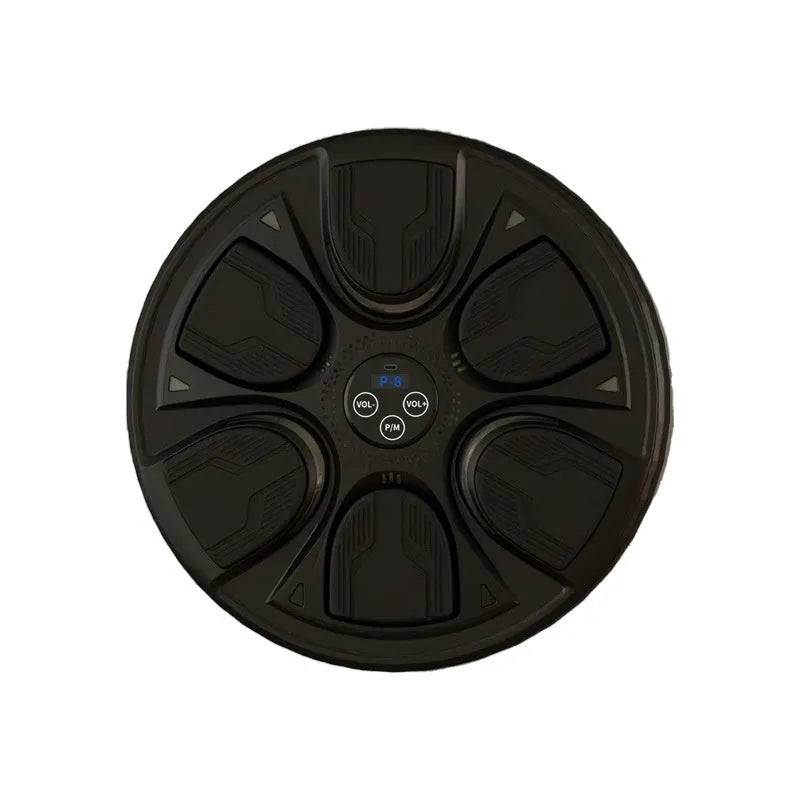 Smart music boxing machine with LED lights and PU target mounted on a home wall