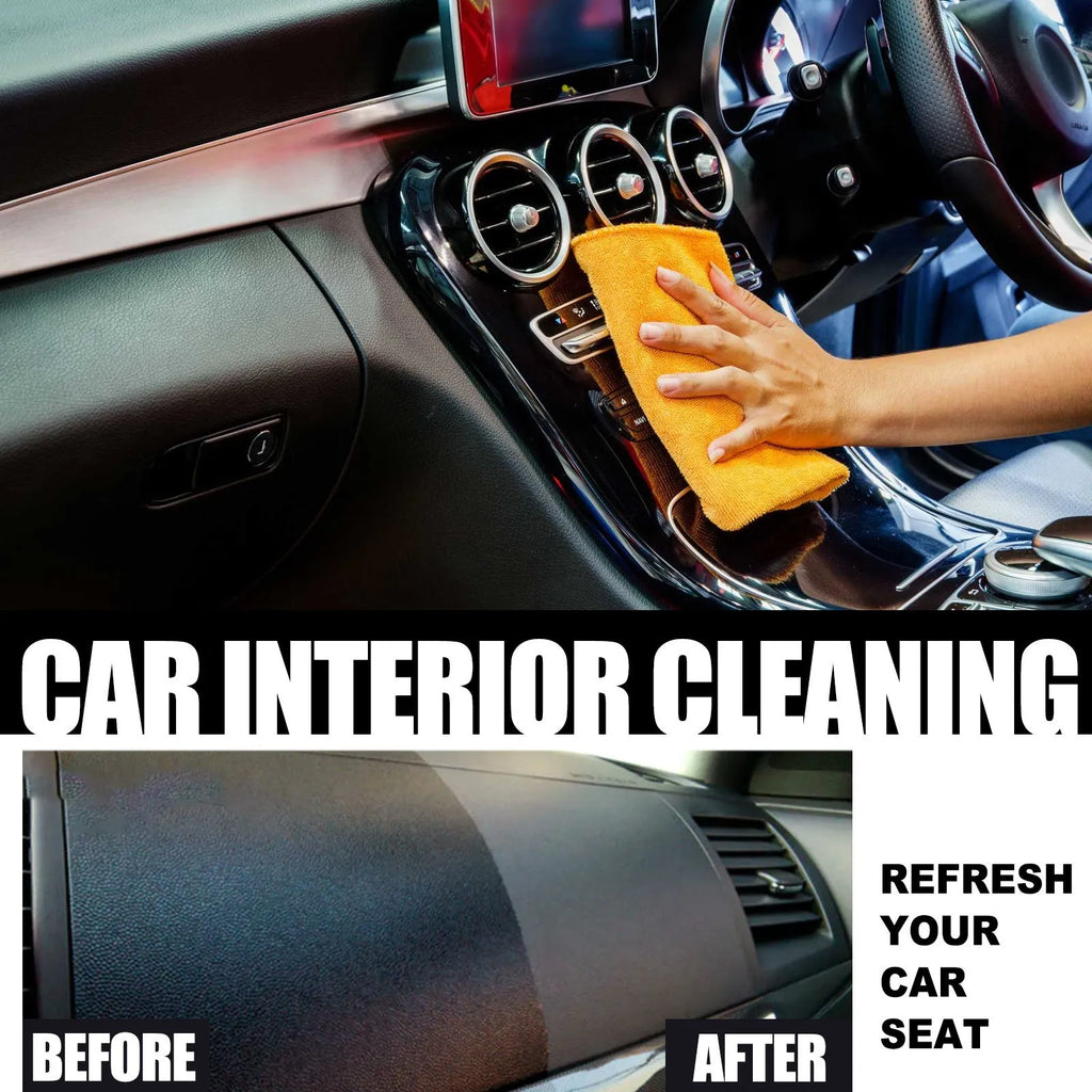 120ml bottle of car interior cleaner for leather and plastic dashboard maintenance