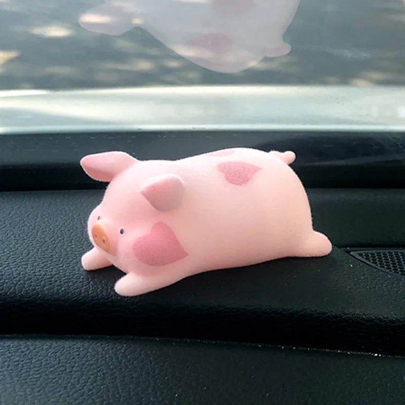 Resin cartoon pig figurine car dashboard decoration in one of eight available styles