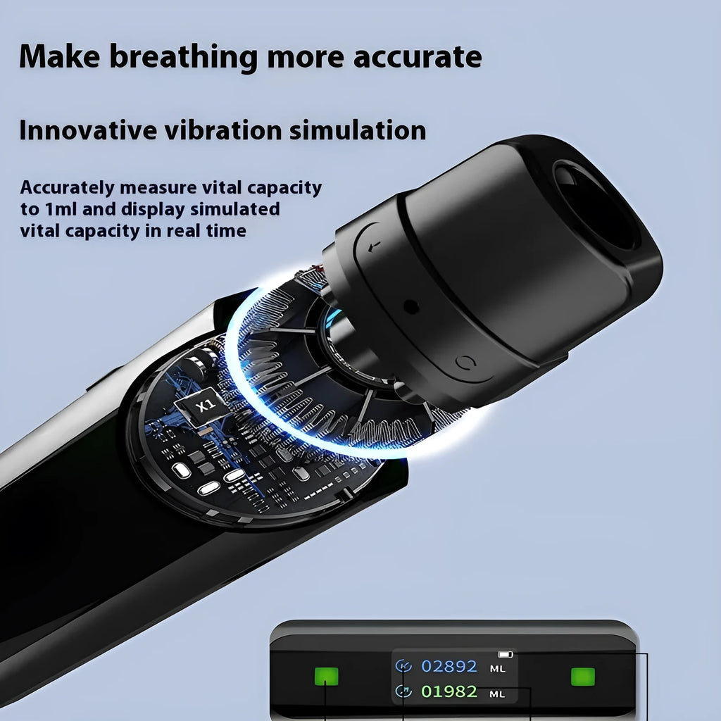 Black medical PP intelligent breathing trainer smart respirator for vital capacity exercise and fitness body use