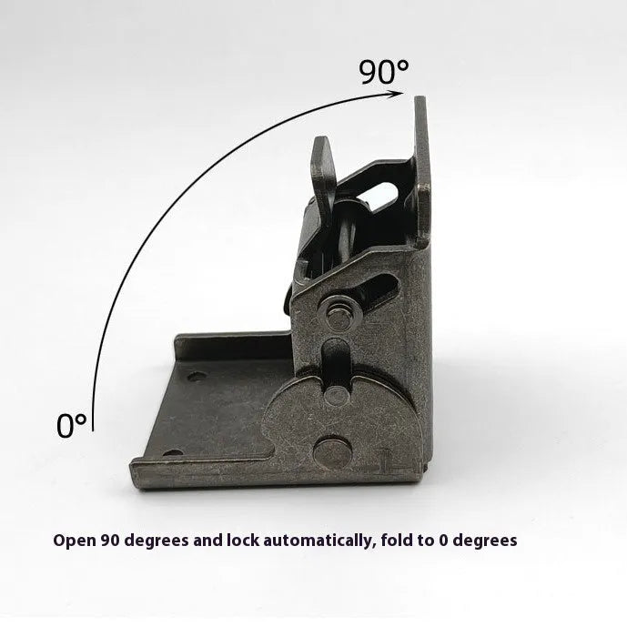 Furniture foot folding hinge with invisible self-locking mechanism in multiple electroplated finishes