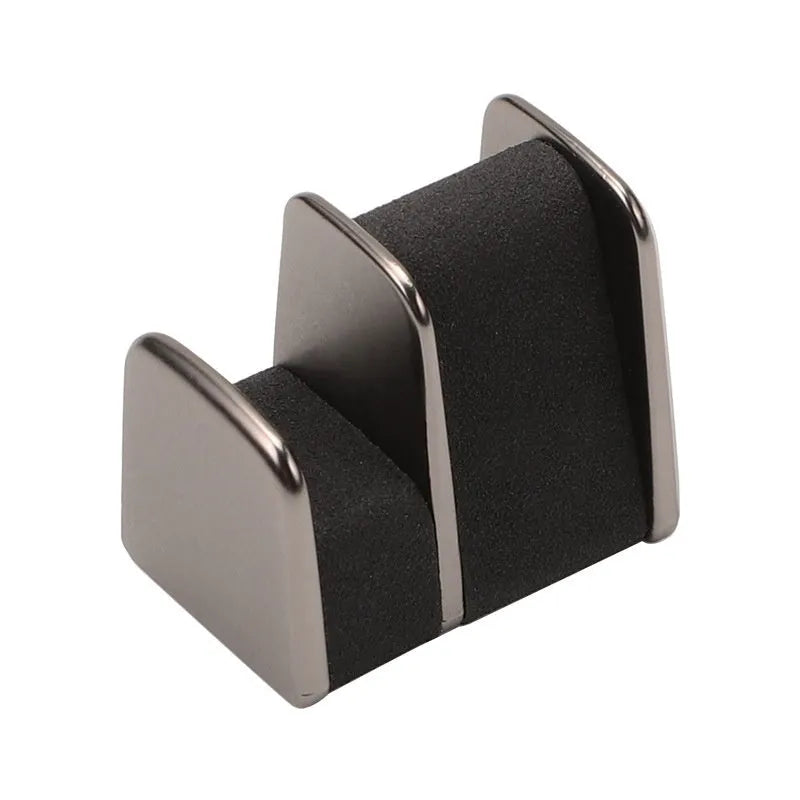 Car dashboard glasses clip holder in black, grey, green or red with zinc alloy leather construction