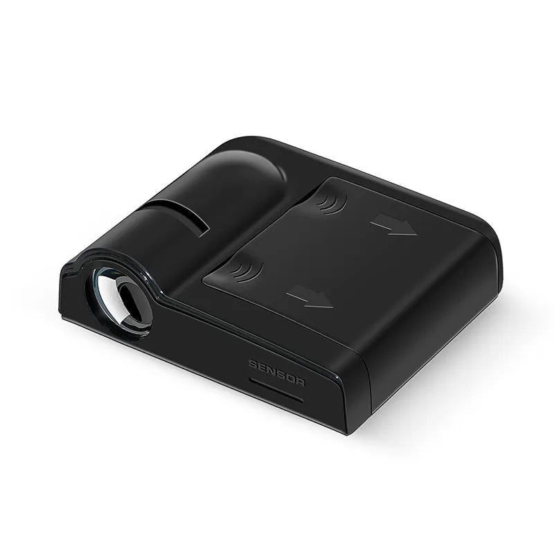 Car decorative projection radium lamp with ABS plastic housing in black colour option showing 6.5cm dimensions