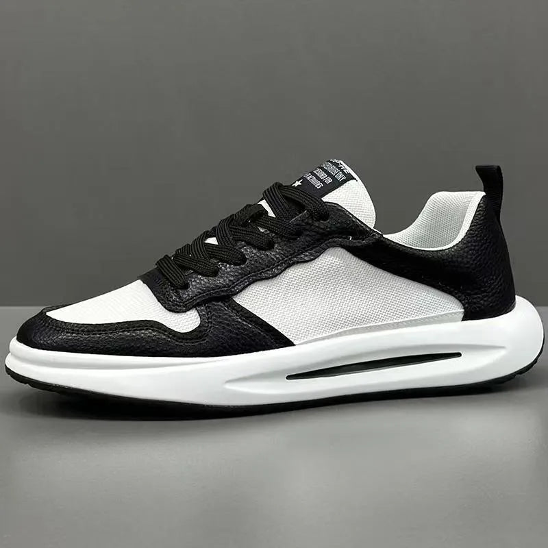 Men's breathable mesh casual shoes in white and yellow, white and black, or pure white, sizes 39-43