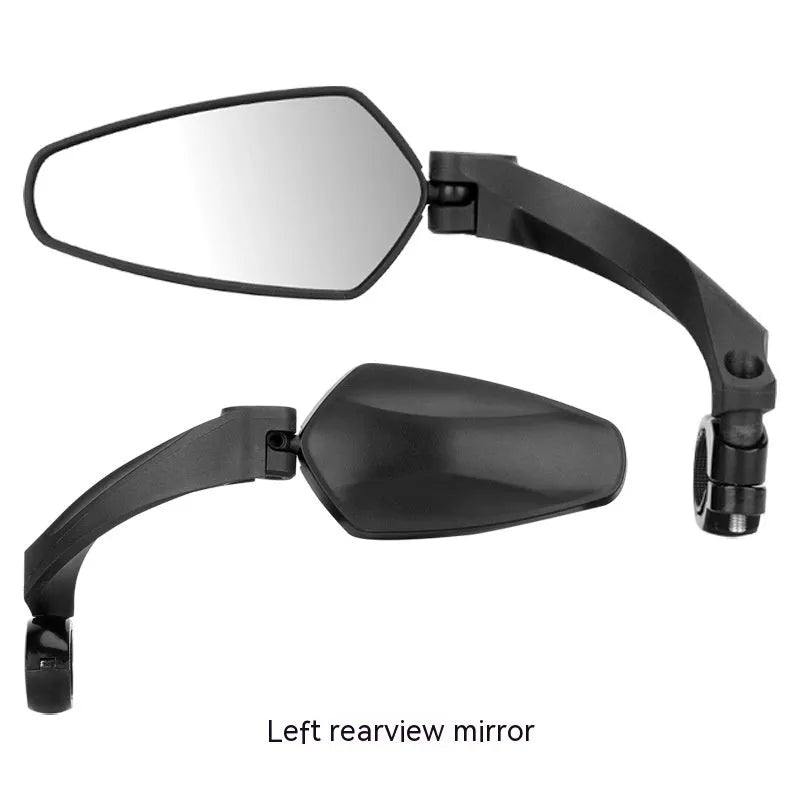 Black PMMA acrylic bicycle rearview mirror measuring 210mm by 102.5mm for left, right or pair installation