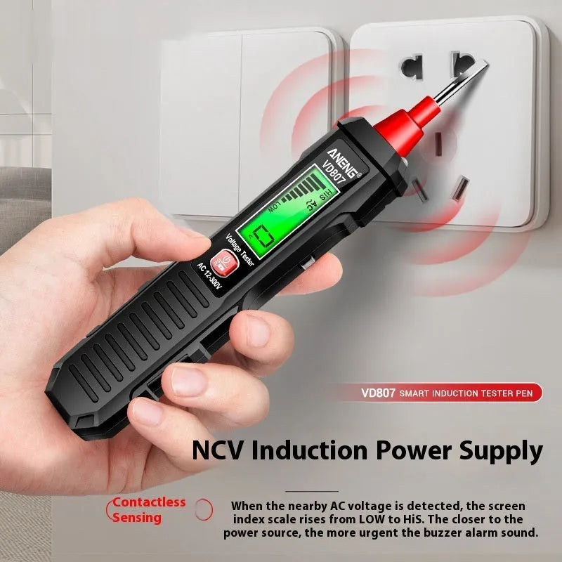 Digital voltage measuring pen with LCD display for 12V to 300V testing