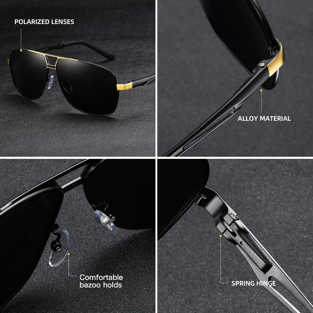 Men's orange red aviator sunglasses with polarised TAC lenses and metal frame