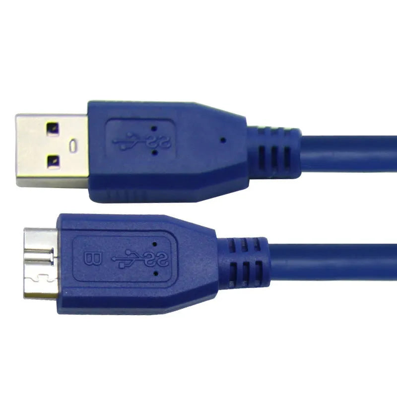 USB 3.0 data cable in blue or black, available in lengths from 30cm to 5m for mobile hard drives.
