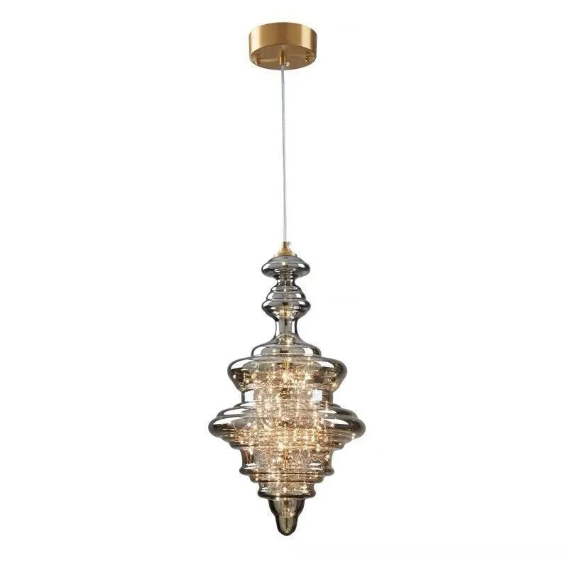 Modern adjustable glass ceiling chandelier with LED lighting and remote control