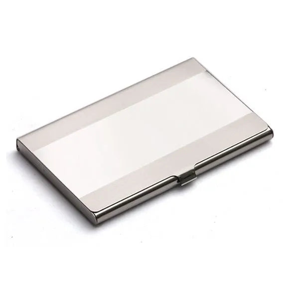 304 stainless steel business card case with geometric design and mirror finish