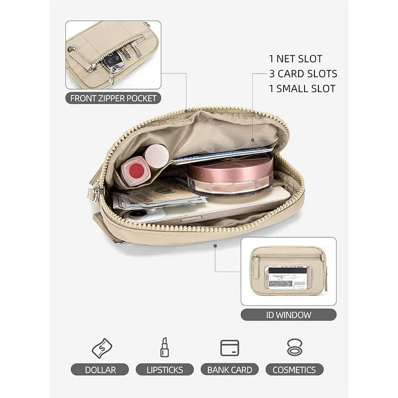 Waterproof quilted handbag with transparent deck section in nylon material