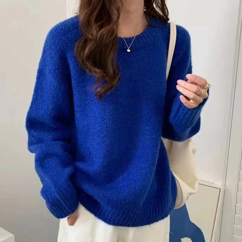 Candy colour pullover sweater in loose fit acrylic spandex, free size, shown in eight colour options