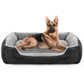 Black cloth dog nest bed for medium to large dogs with raised edges, 110 cm 2XL size