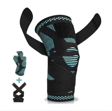 Nylon jacquard sports elbow guard in black, grey or green, sizes S to XL, single elbow protection strap