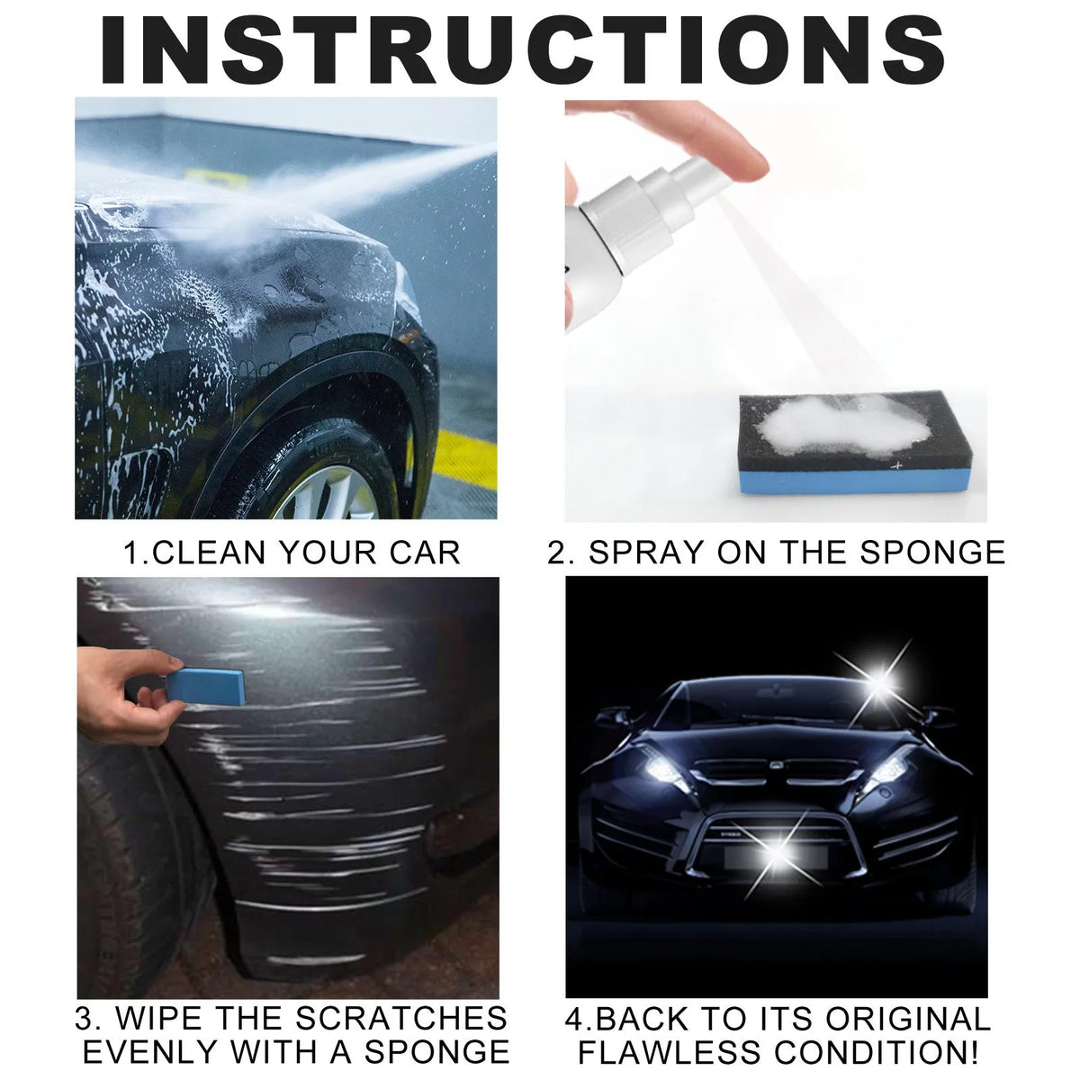 Car scratch repair spray can for DIY automotive paint scratch removal and sealing.