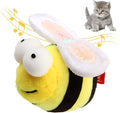 Yellow flannelette bee-shaped electronic cat toy with motion-activated squeak function