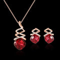 Women's alloy bridal jewelry set with adjustable necklace and matching earrings in colour 61172321