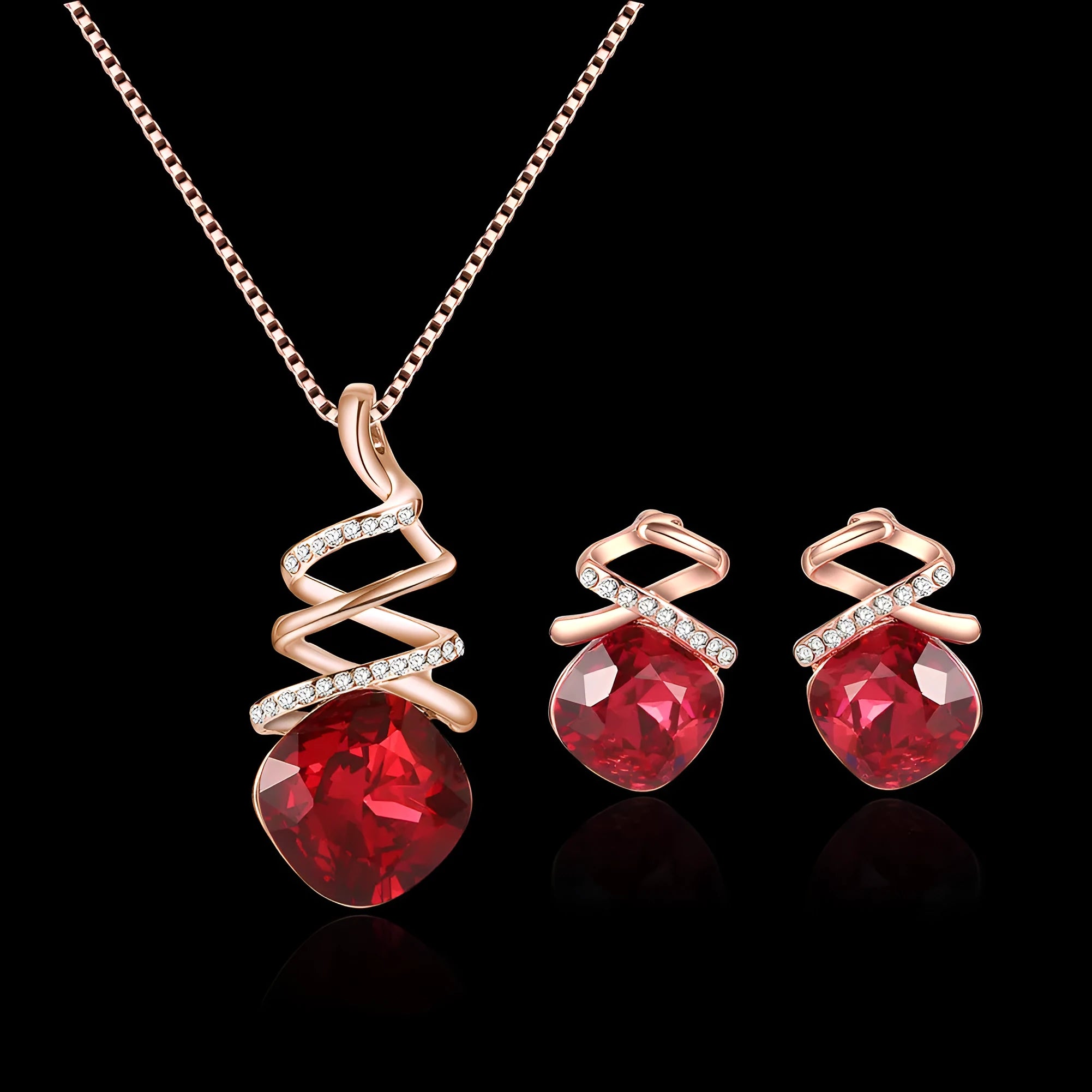 Women's alloy bridal jewelry set with adjustable necklace and matching earrings in colour 61172321
