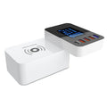 White multi-port USB fast charger with wireless charging surface and 1.5 metre cable