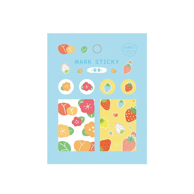 PVC index stickers in sweet colours including cream, blue, and pink for study notes organisation