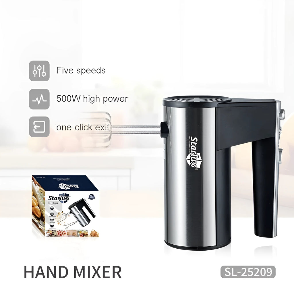 SL-25209 model 500W hand-held electric mixer with five speed settings