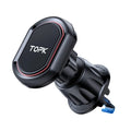 Magnetic car phone holder with suction cup and hook bracket, universal mobile phone mount, D37 style options