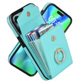 PU leather phone case with card slot and kickstand for iPhone, colour Black, handmade card-type design