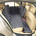 Black cat paw print polyester dog car rear seat cushion, 130cm x 145cm x 40cm, two-seater pet cushion