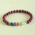 Purple gold cinnabar crystal string beads handcrafted bracelet 4mm or 6mm couple style