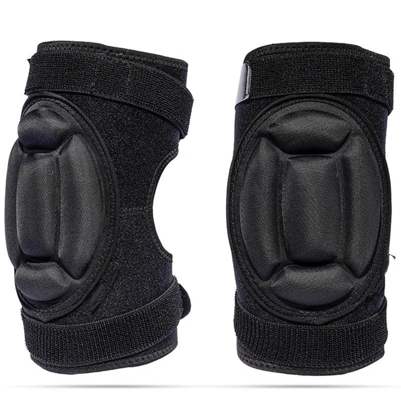 Roller skating and ski hip protection set with knee and elbow pads and steel plate hand protection option