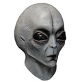 Grey latex big-eyed alien mask, 13cm x 22cm x 30cm, for Halloween fancy dress