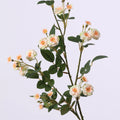 Artificial multi-head small rose ornament in silk fabric, available in five colours for wedding and photography use